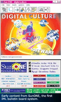 Early content from SunONE, the first IML bulletin board system.